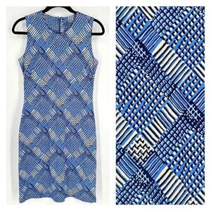 J. McLaughlin Women's Devon Plaid Catalina Cloth Sheath Dress Blue‎ White XS